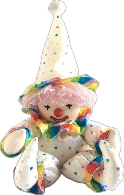 Clown Plushies, Clay Face Plushies, Clown Style, Vintage Clowns, Clowncore Aesthetic, Clown Oc, Silly Clown, Clown Dolls, Jester Clown