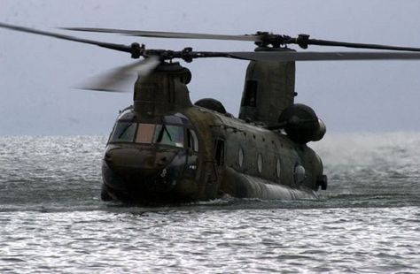 'Did you know that CH-47 crew can land the Chinook on water, shut down, climb up on top for a photo, then get back in, start up and take off?' CH-47 pilot lists 14 Amazing Facts about Chinook Helicopter Ch 47 Chinook, Boeing Ch 47 Chinook, Chinook Helicopters, Legion Of Boom, Military Hardware, Military Pictures, Air Craft, Military Photos, Military Helicopter