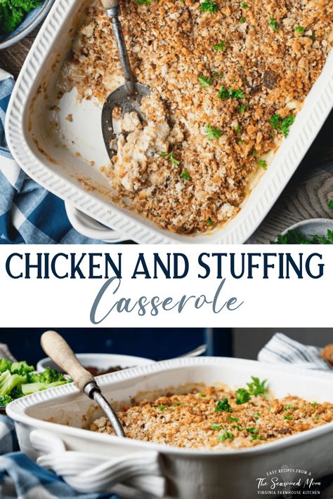 Easy Chicken And Stuffing Casserole, Easy Chicken And Stuffing, Chicken Cream Of Mushroom, Pepperidge Farm Stuffing, Shredded Rotisserie Chicken, Stove Top Stuffing, Chicken Stuffing Casserole, Chicken And Stuffing, Campbells Soup