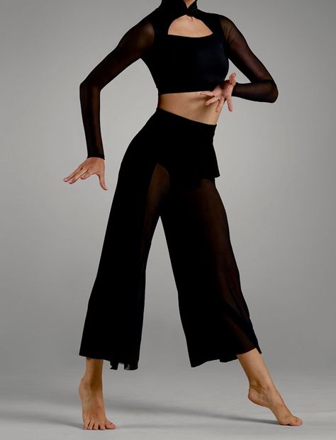 Dance Outfits Contemporary, Black Dance Outfit, Contemporary Dance Costumes Dresses, Contemporary Dance Dress, Contemporary Dance Outfits, Black Dance Costumes, Dance Class Outfit, Jazz Dance Outfits, Jazz Outfits