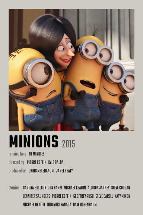 Minions Movie Poster, Minimalistic Polaroid Poster, Scarlet Overkill, Film Minion, Movie Character Posters, Animated Movie Posters, Disney Movie Posters, Classic Films Posters, Allison Janney