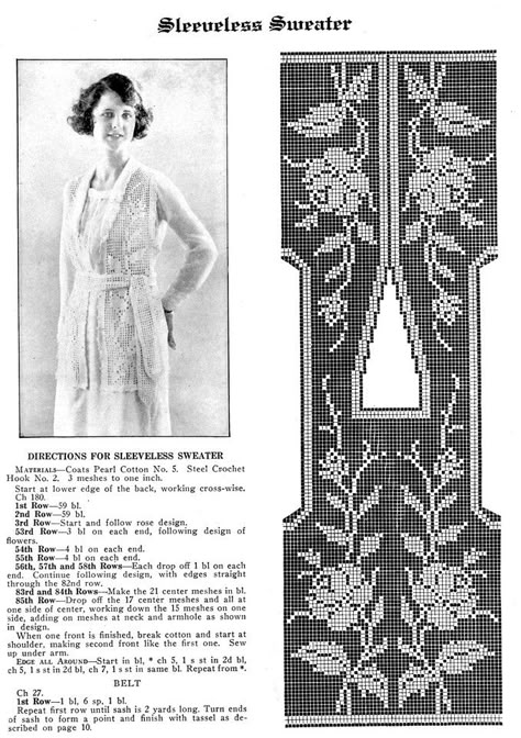 Free Fillet Crochet Charts, Filet Crochet Blouse, Filet Crochet Cardigan, Vintage Filet Crochet Patterns, Crochet Fillet Pattern, 1920s Crochet Patterns, Vintage Filet Crochet Charts, Filet Crochet Sweater, Free Filet Crochet Patterns Charts