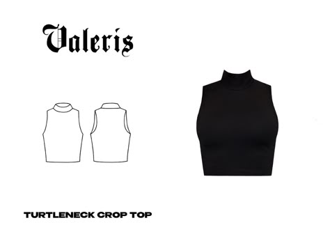 PDF Digital sewing pattern for Turtleneck Crop Top. Stretch Fabric Top Patterns, Turtleneck Shirt Pattern, Mock Neck Top Pattern, Techwear Sewing Pattern, High Neck Top Sewing Pattern, Boat Neck Top Sewing Pattern, Sewing Turtleneck, Turtle Neck Sewing Pattern, High Neck Top Pattern