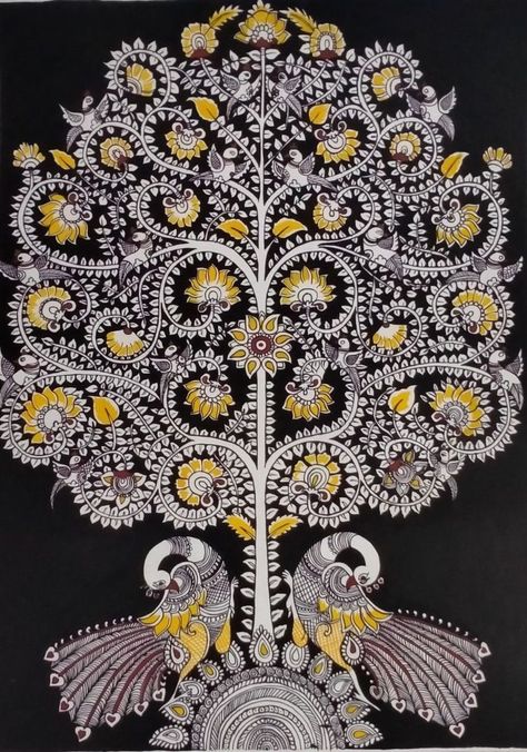 Kalamkari Art, 3d Relief Art, Tree Of Life Painting, Gond Painting, Painting Styles, Kalamkari Painting, Kerala Mural Painting, Tree Of Life Art, Pichwai Paintings