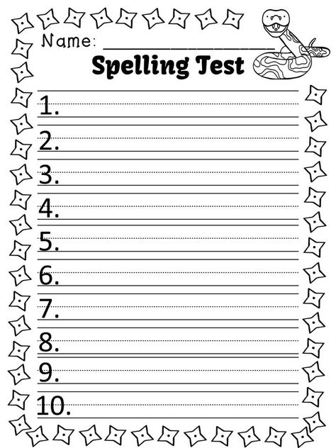 Spelling Test Template, Order Template, Family Word, Clever Classroom, Spelling Test, Writing School, Spelling Lists, Fun Classroom Activities, Freebie Friday