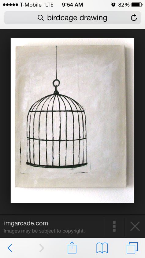 Birdcage Illustration, Small Bird Cage Tattoo, Birdcage Painting, Cage Sketch, Birdcage Drawing, Rebecca Rebouche, Birdcage Tattoo, Cage Tattoos, Abstract Sketches