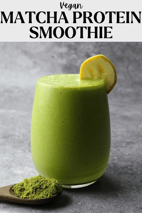 vegan matcha protein smoothie Easy Vegan Smoothies, Matcha Protein Smoothie, Smoothie Recipes Without Protein Powder, Protein Smoothies Healthy, Thick Smoothie Bowl, Protein Fruit Smoothie, Smoothie Recipes Easy, Thick Vegan, Healthy Protein Smoothies