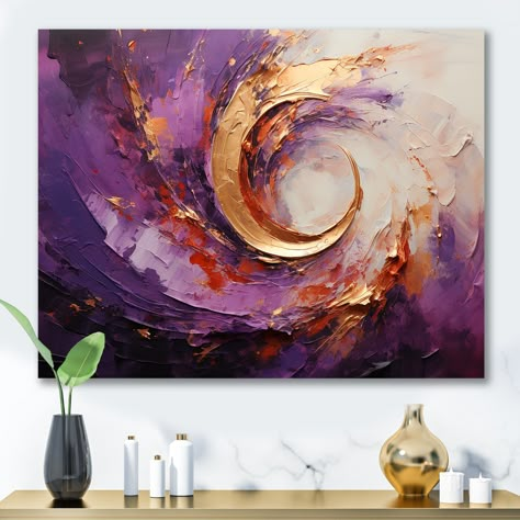 Purple Paintings, Bold Paintings, Purple Art Abstract, Wall Art Bed, Art Deco Paintings, Images D'art, Diy Abstract Canvas Art, Art Painting Gallery, Textured Canvas Art