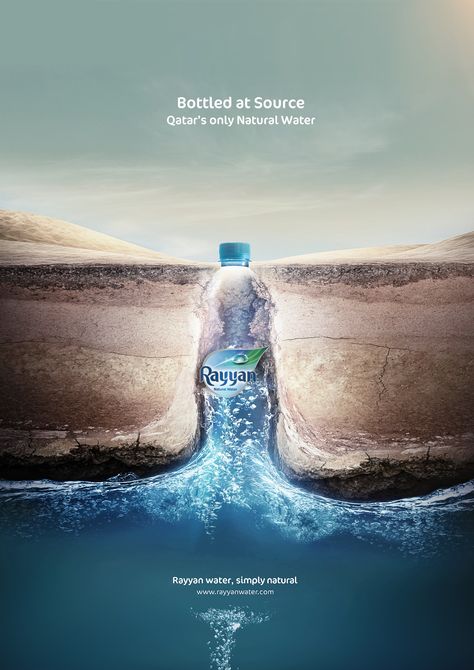 Water Bottle Social Media Design, Water Advertising Creative, Mineral Water Creative Ads, Water Bottle Graphic Design, Mineral Water Ads, Water Bottle Advertisement, Water Social Media Design, Water Poster Design, Water Bottle Design Ideas