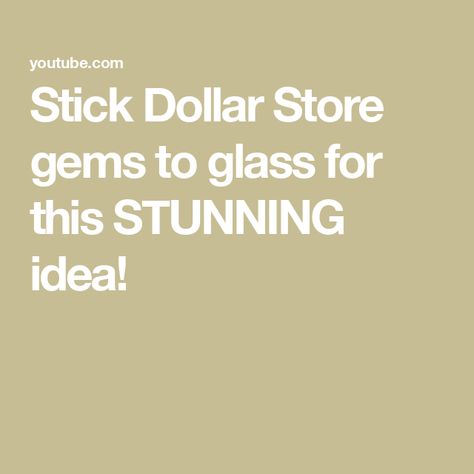 Stick Dollar Store gems to glass for this STUNNING idea! Glass Gems, Dollar Stores, Free Food, Craft Ideas, Paper Crafts, Gems, Glass