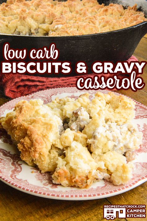 Carb Quick Recipes, Low Carb Biscuits, Biscuits And Gravy Recipe, Carbquik Recipes, Gravy Casserole, Carb Quick, Biscuits And Gravy Casserole, Low Carb Biscuit, Low Carb Soup Recipes