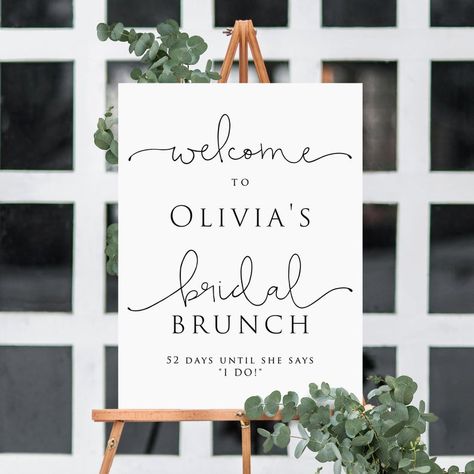 Welcome Sign With Flowers, Bridesmaids Brunch, Sign With Flowers, Wedding Shower Brunch, Bachelorette Brunch, Event Signs, Smith Wedding, Bridal Shower Inspo, Bridal Shower Planning