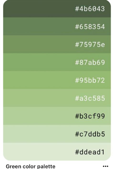 Canva Green Code, Green Canva Pallete, Canva Color Palette Codes Green, Light Green Color Code, Light Green Color Palette, Green Branding Color Palette, Procreate Color Palette Green, Green Color Chart, Cmyk Color Chart