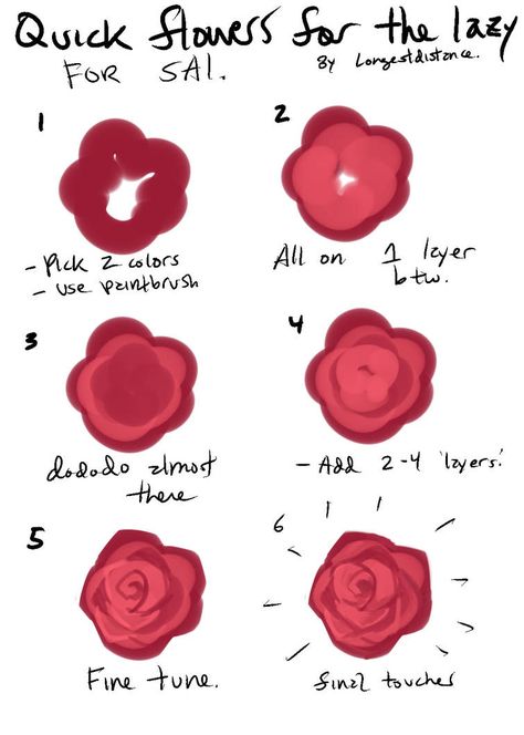 100 Roses, How To Draw Flowers, Painting Flowers Tutorial, Rose Tutorial, Draw Flowers, Lazy People, Roses Drawing, Hur Man Målar, Digital Painting Tutorials