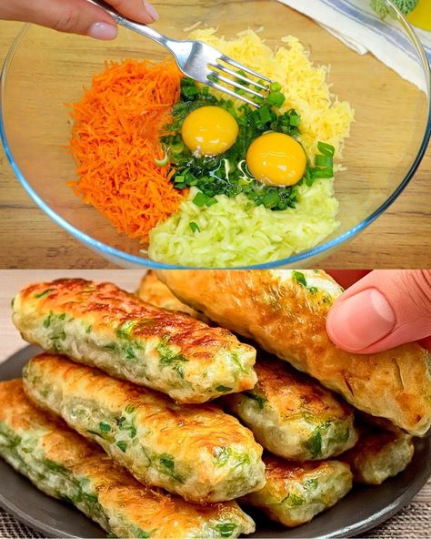 Cheesy Baked Vegetable Rolls - Greenku Recipes Healthy Fritter Recipes, Veg Fritters Recipe, Vegetable Fritters Healthy, Vegetable Fritters Recipe, Veggie Meals For Kids, Carrots Fritters, Fritters Recipe Vegetables, Vegetable Protein Recipes, Veg Fritters