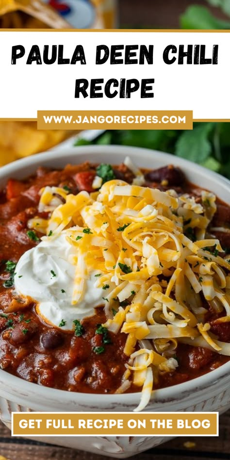 Trisha Yearwood Chili Recipe, Paula Deen Chili Recipe Ground Beef, Jamie Deen Chili Recipe, Southern Chili Beans Recipe, Paula Dean Chilli Recipe, 5 Star Chili Recipes, Paula Deans Recipes, Oklahoma Chili Recipe, Paula Dean Chili