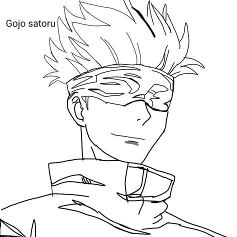 Gojo satoru Gojo Satoru Coloring Pages, Gojo Satoru Outline, Gojo Coloring Page, Gojo Outline, Jjk Coloring Pages, Gojo Line Art, Satoru Gojo Sketch, Gojo Satoru Sketch, Gojo Satoru Drawing