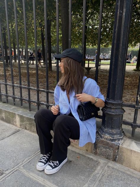 Platform Chuck Taylors Outfit, Black Cap Outfit, Cap Outfit Summer, Chucks Outfit, Outfits Moodboard, Converse Outfit Summer, Platform Converse Outfit, Paris Fits, Cap Outfits For Women