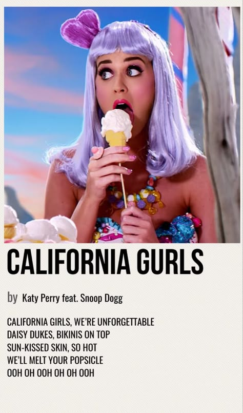 California Gurls Katy Perry Music Video, California Gurls Katy Aesthetic, Katy Perry Aesthetic Vintage, Katy Perry Teenage Dream Era, Katy Perry Album Cover, California Girls Katy Perry, California Gurls Katy, Katy Perry California Girls, Katy Perry Poster