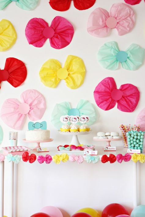 A “Bow”-tiful Birthday Party for Hello Kitty! | A Joyful Riot Diy Hello Kitty Birthday Party Ideas, Hello Kitty Pool Party, Hello Kitty Birthday Party Decorations, Hello Kitty Birthday Decorations, Hello Kitty Birthday Theme, Hello Kitty Bday, Sanrio Party, Hello Kitty Theme Party, Hello Kitty Decorations