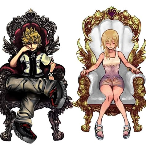 Kingdom Hearts Official Artwork, Roxas Kingdom Hearts Official Art, Roxas And Naminé, Naminé Kingdom Hearts, Roxas X Namine, Kh Namine, Kingdom Hearts Matching Pfp, Roxas Pfp, Kingdom Hearts Official Art