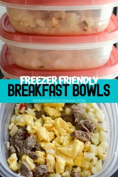 Homemade Frozen Breakfast, Frozen Breakfast Ideas, Make Ahead Breakfast Bowls, Freezer Friendly Breakfast, Freezer Breakfast Meals, Freezable Meals, Freezer Friendly Meals, Freezer Meal Planning, Frozen Breakfast