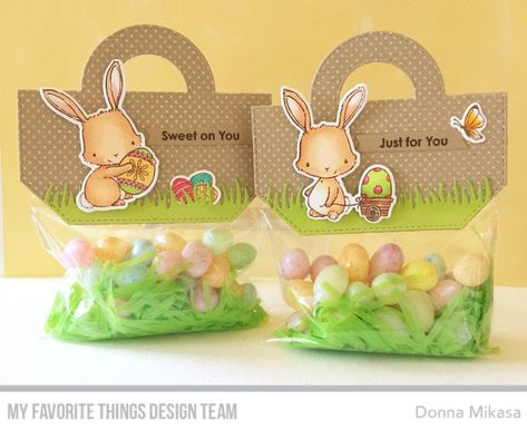 three umbrellas: MFT Treat Bag Topper Kit Release Day Easter Bag Toppers, Easter Treat Box, Treat Toppers, Easter Bags, Paper Smooches, Mft Cards, Bag Topper, Treat Holders, Easter Inspiration