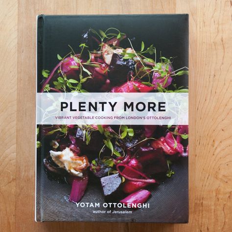 The book: Plenty More by Yotam Ottolenghi   	 The angle: Over 150 vibrant and satisfying ways to put vegetables front and center on your plate.   	 Recipes for right now: Tagliatelle with Walnuts and Lemon, Spicy Chickpea and Bulgur Soup, Green Beans with Freekeh and Tahini, Sweet-and-Sour Leeks with Goat's Curd and Currants, Sweet Potatoes with Orange Bitters   	 Who would enjoy this book? Vegetarians and veggie-loving omnivores. Ottolenghi Cookbook, Cookbook Cover, Cooking Books, Cookbook Design, Vegetarian Cookbook, Best Cookbooks, Yotam Ottolenghi, Favorite Cookbooks, Cookery Books