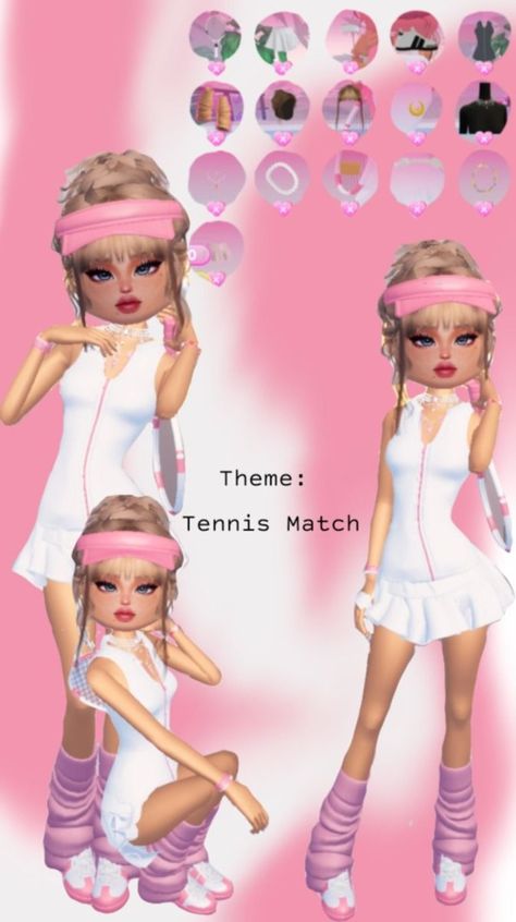 #dresstoimpress #sims4dresstoimpress #dress #sims4 #roblox Di Party Theme, Dti Tennis Match Outfit Ideas Non Vip, Tennis Dti Outfit, Dti Theme Tennis Match, Matching Dress To Impress Outfits, Dti Outfits Tennis Match, Tennis Match Dti Outfit, Cute Outfit Dress To Impress, Tennis Outfit Dress To Impress