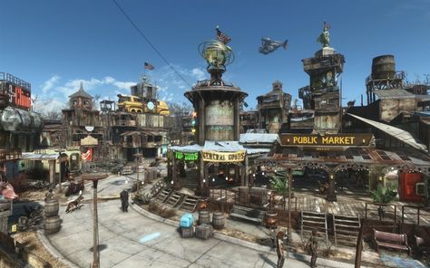 Fallout 4 Sanctuary, Fallout 4 Funny, Fallout Settlement, Fallout Aesthetic, Fallout 4 Settlement, Fallout 4 Settlement Ideas, Fallout Series, Post Apocalyptic City, Fallout Rpg