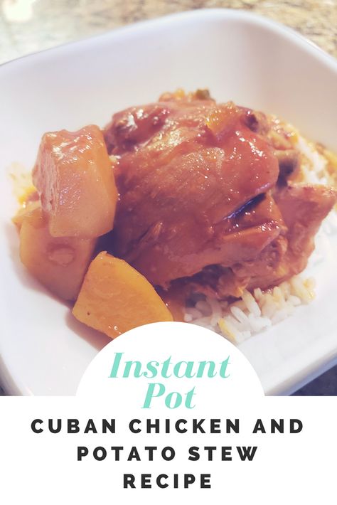 Steam Chicken Recipe, Cuban Sliders, Pressure Cooker Recipes Chicken, Cuban Chicken, Pollo Recipe, Chicken And Potato, Chicken Fricassee, Cuban Dishes, Potato Stew