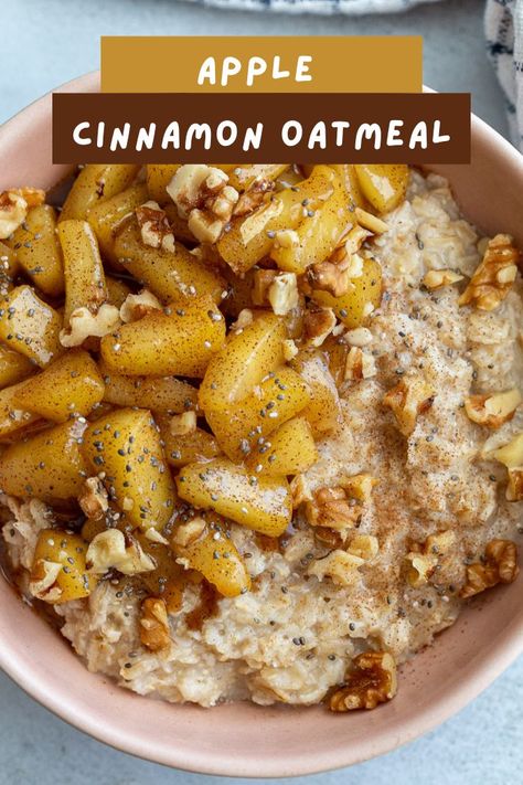 Pancakes Oatmeal, Steel Cut Oats Recipe, Apple Brown Sugar, Apple Pie Oatmeal, Oatmeal Yogurt, Oatmeal Toppings, Healthy Oatmeal Recipes, Cinnamon Breakfast, Apple Cinnamon Oatmeal