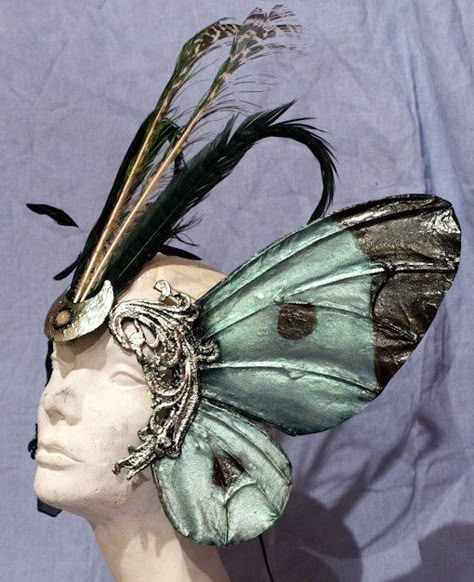 fairy10 Moth Mask, Orianna League Of Legends, Head Dresses, Head Dress, Head Pieces, Fantasy Costumes, Fantasy Fashion, Butterfly Wings, Headdress