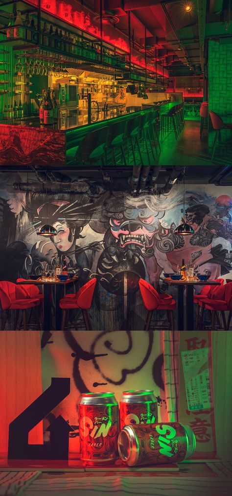 Restaurant Concept Art, Subway Restaurant, Cyberpunk Restaurant, Cyberpunk Cafe, Cyberpunk Grocery Store, Dystopian Restaurant, Cyberpunk Subway, Asian Punk, Futuristic Restaurant