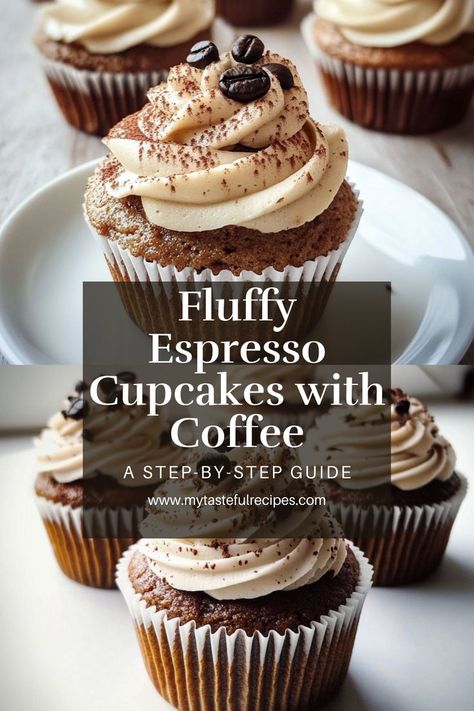 These cupcakes are a coffee lover’s dream! Fluffy espresso-infused cupcakes paired with creamy coffee frosting—perfect for any occasion. Coffee Inspired Cupcakes, Mocha Espresso Cupcakes, Coffee Cup Cupcakes, Coffee Themed Desserts, Espresso Martini Cupcakes, Pastries For Coffee Shop, Martini Cupcakes, Cranberry Cheesecake Pie, Cappuccino Cupcakes