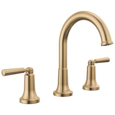 Gold Bathroom Faucet at Lowes.com Blue Bathroom Inspiration, Gold Bathroom Faucet, Faucets Bathroom, Green Vanity, Roman Tub Faucets, Roman Tub, Primary Bathroom, Primary Bath, Widespread Bathroom Faucet