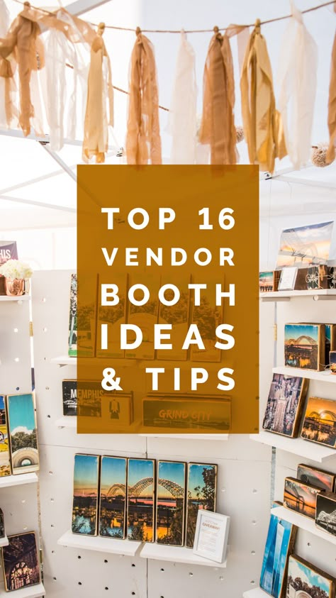 16 vendor booth ideas and tips for selling at art festivals, craft fairs and indie markets. Pinboard Diy, Booth Display Ideas Diy, Art Festival Booth, Craft Booth Design, Art Fair Display, Art Fair Booth, Farmers Market Booth, Vendor Booth Display, Craft Fair Booth Display