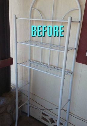 Most people put these over-the-toilet shelves in their bathroom, but this woman did something incredible on her front porch instead! Shelf Makeover, Over Toilet Storage, Shelves Over Toilet, Toilet Shelves, Over Toilet, Inspire Me Home Decor, Diy Upcycle, Renovation Design, Toilet Storage