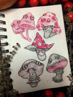 Cool Mushroom Drawing, Mushroom Art Ideas, Inktober Art, Mushroom Drawing, Posca Marker, Hippie Painting, Graffiti Style Art, Mushroom Art, Doodle Art Designs