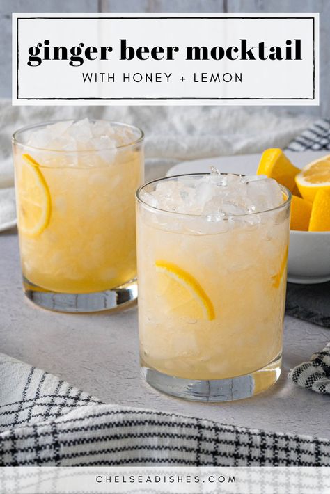 Honey Ginger Mocktail, Mocktails Ginger Beer Non Alcoholic, Lemon Ginger Mocktail, Honey Mocktail Recipe, Gingerbeer Mocktail Recipe, Mocktail With Ginger Beer, Ginger Ale Mocktail Recipe, Ginger Beer Mocktail Non Alcoholic, Ginger Beer Mocktail Recipe