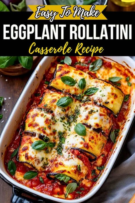 Eggplant Rollatini Casserole Recipe - MushroomSalus Eggplant Rollatini Easy, Eggplant Rollatini Recipe Healthy, Meals With Eggplant, Rolled Eggplant Recipes, Eggplant Healthy Recipes, Rollatini Eggplant, Eggplant Side Dish Recipes, Salmon Eggplant, Eggplant Casserole Recipes