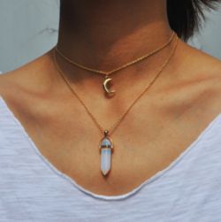 Moon Choker Necklace, قلادات متدلية, Moon Choker, Quartz Choker, Opalite Crystal, Crystals Necklace, Crystal Choker, Diamond Necklaces, Hippie Jewelry