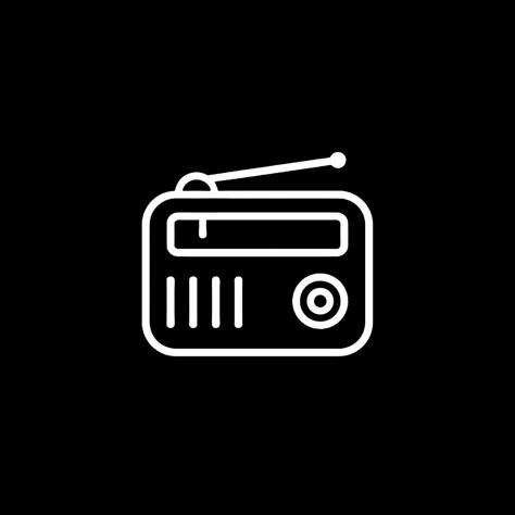 Tv Icon Black, Radio Logo, Android App Icon, Radio Icon, Black App Icons, Zestaw Ikon, Black App, Black Wallpaper Iphone Dark, Widget Design