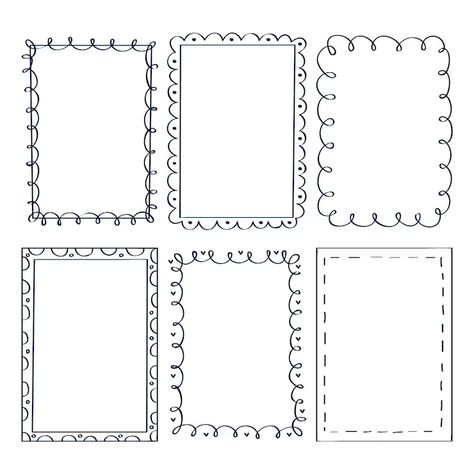 Border Drawing Design Doodle Frames, Frames Design Graphic, Hand Drawn Border, Free Doodles, Book Art Projects, Printable Frames, Doodle Borders, Vector Doodle, Front Page Design