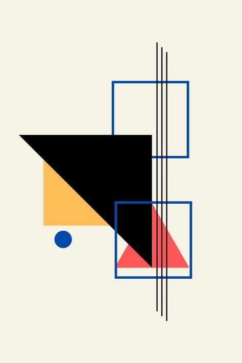 Shape In Art Design, Shape And Line Art, Geometric Art Shapes, Geometrical Composition Design, Shapes And Lines Art, Poster Colour Art Design, Abstract Art With Geometric Shapes, Composition From Shapes, Geometric Simple Design