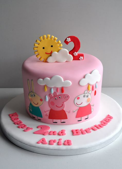 Pepa Pig Cake Girls, Birthday Bbq Food, Peppa Pig Theme Cake, Pepper Pig Cake, Pig Cake Ideas, Girls 2nd Birthday Cake, Tortas Peppa Pig, Birthday Cakes Girls Kids, Pig Birthday Theme