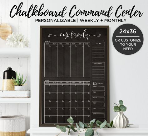 College Schedule Organization, Chalkboard Command Center, Weekly Wall Calendar, Family Routine, Housekeeping Schedule, College Schedule, Chalkboard Calendar, Wand Organizer, Family Command Center