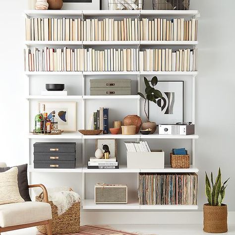 Bookshelf - Elfa Décor 6' Bookshelf - Wall Bookshelf | The Container Store Diy Bookshelf Ideas, Diy Bookshelves, Elfa Shelving, Wall Bookshelf, Bookshelf Wall, Shop Shelving, Decor Bookshelf, Diy Bookshelf, Bookshelf Ideas