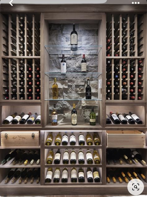 Unique Wine Cellar, Wine Cellar Closet, Wine Cellar Modern, Wine Cellar Inspiration, Wine Cellar Wall, Wine Storage Wall, Contemporary Wine Cellar, Wine Cellar Basement, Glass Wine Cellar