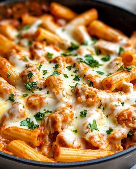 Chicken Marinara Pasta, One Pot Chicken Parmesan Pasta, One Pot Chicken Parmesan, Chicken Parmesan Pasta Recipe, Southern Squash, Southern Squash Casserole, Marinara Pasta, Chicken Marinara, Pasta Marinara